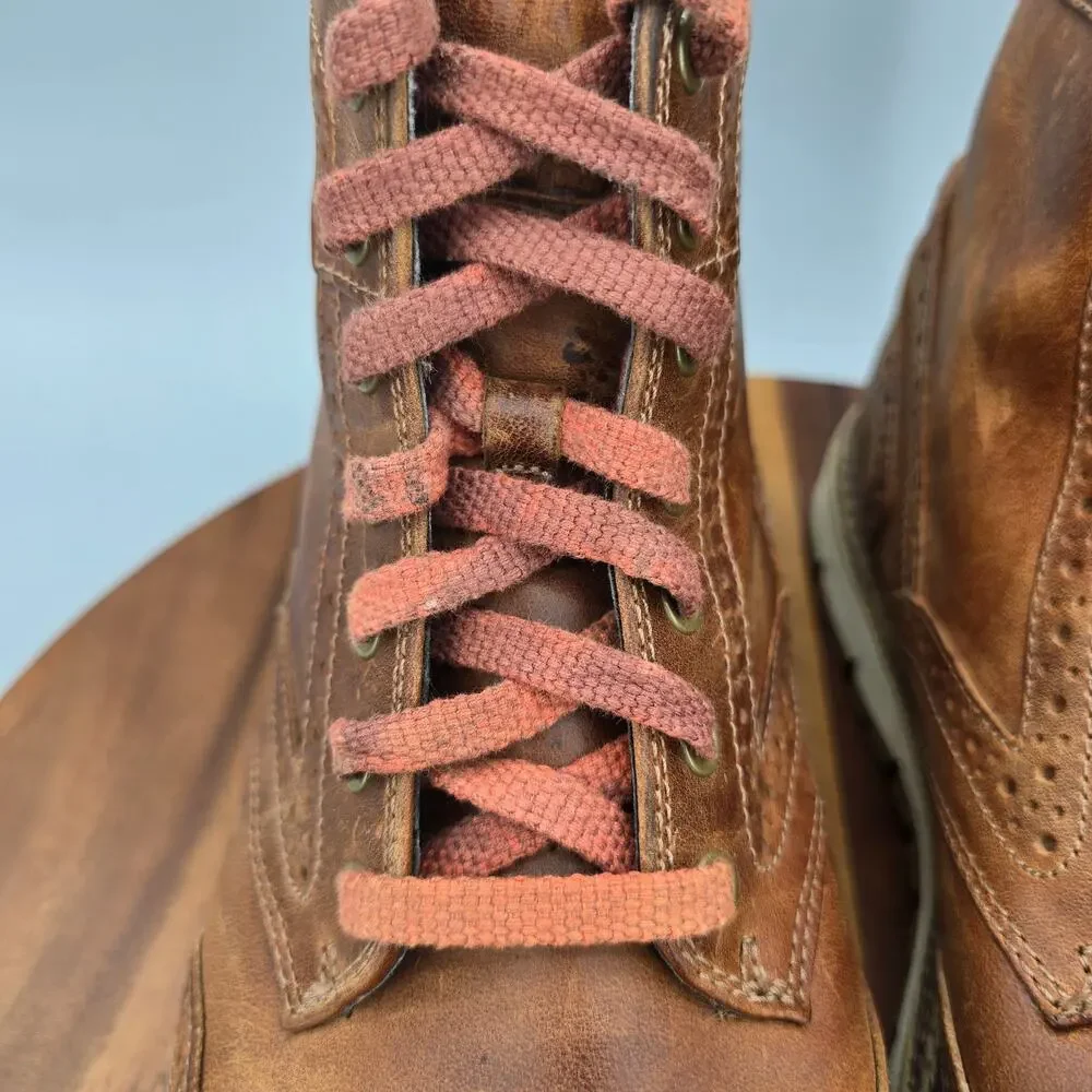 Timberland Boots Mens 10.5 M Brown Leather Casual Brogue Wingtip Lace Up Ankle
